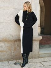 Color-Block Knit Sweater and Midi Skirt Set